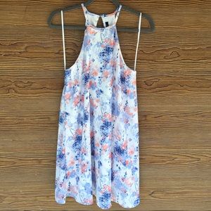 Floral Watercolor Dress | Racerback Open Back | S